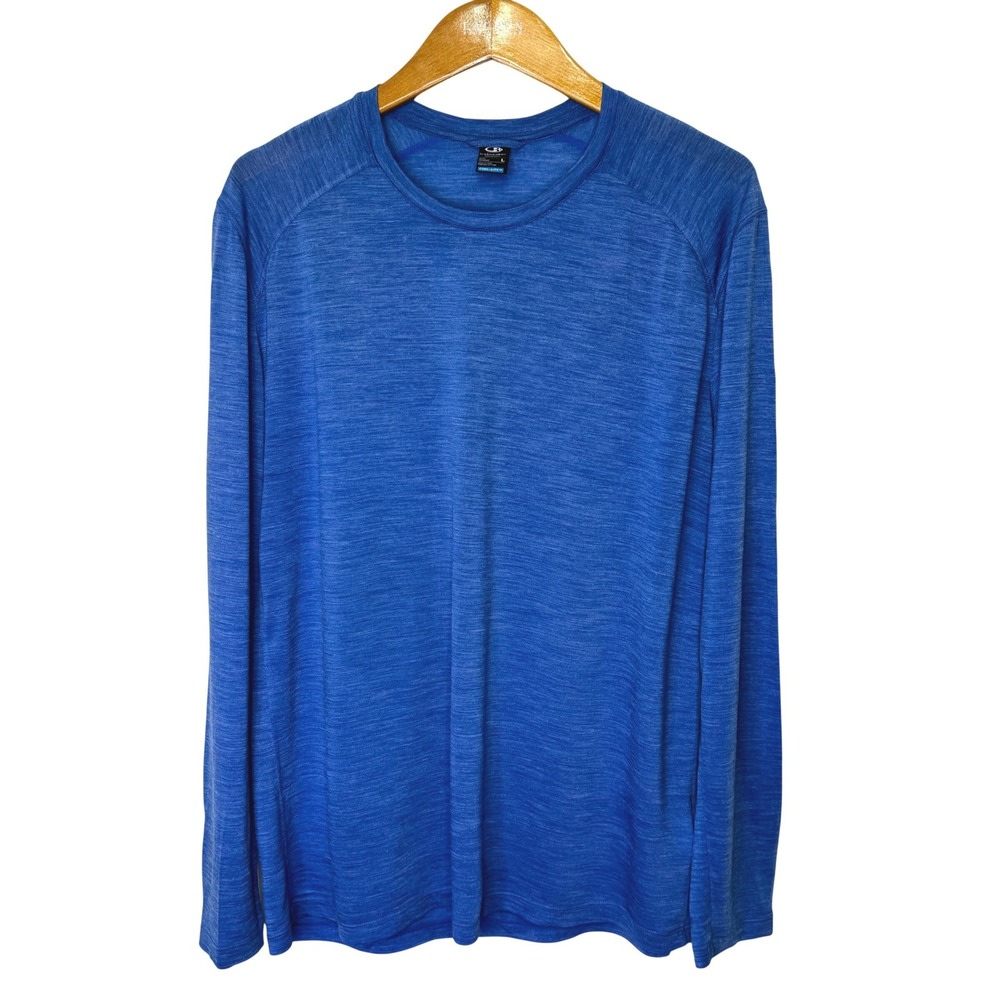 Icebreaker Merino Cool-Lite Long Sleeve‎ Shirt Mens Large Blue